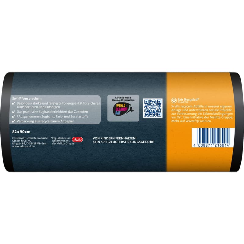 Swirl 120 l Schwerlast-Säcke Profi mit Zugband Reißfest & Dicht
