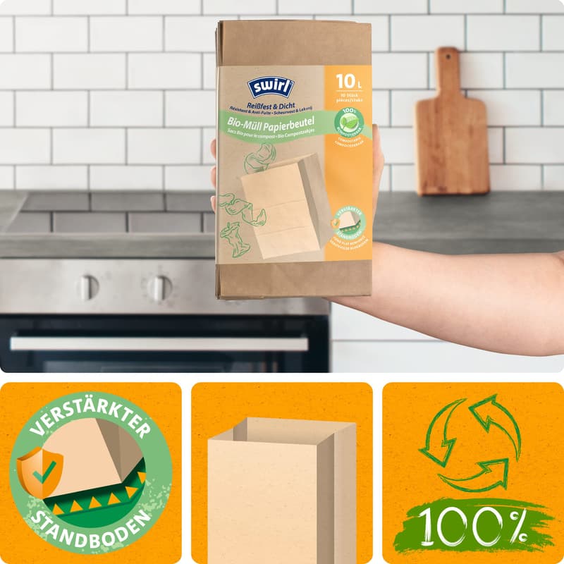 Swirl 10 litre organic waste paper bags