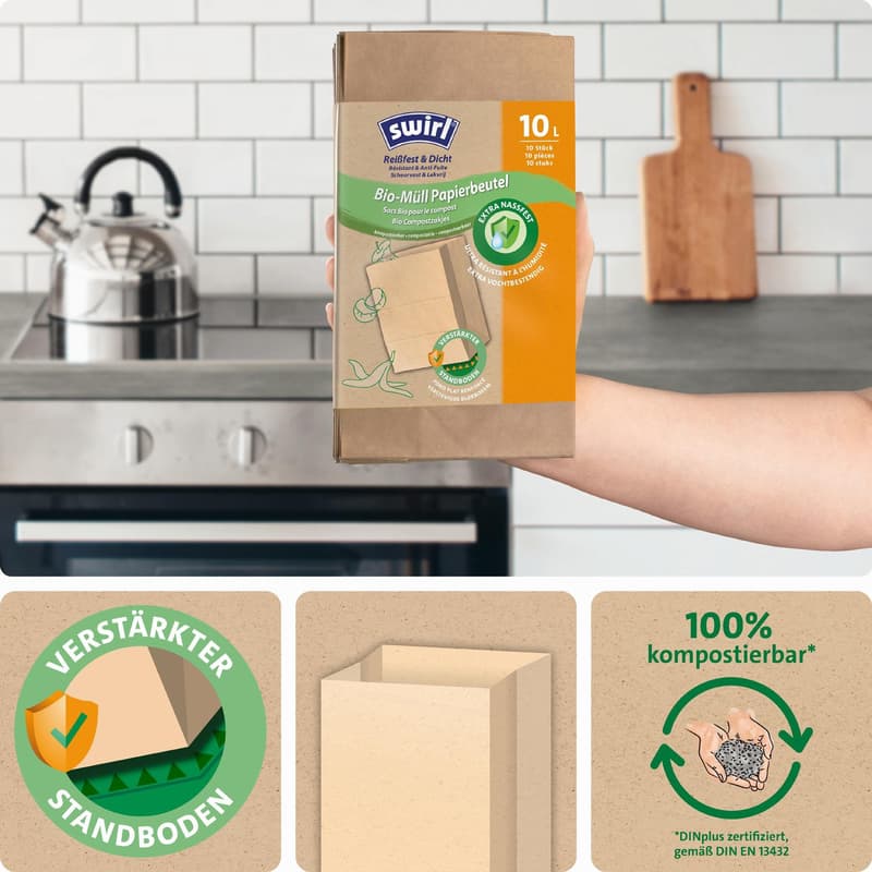 Swirl 10 l Bio-Müll Papierbeutel