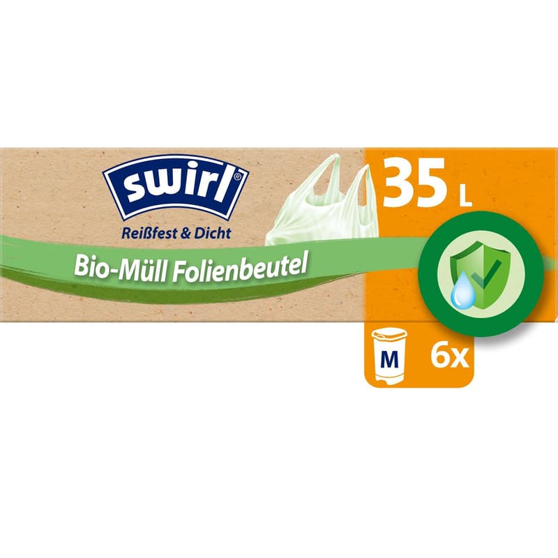 Swirl 35 litre organic waste foil bag with handle crosswise