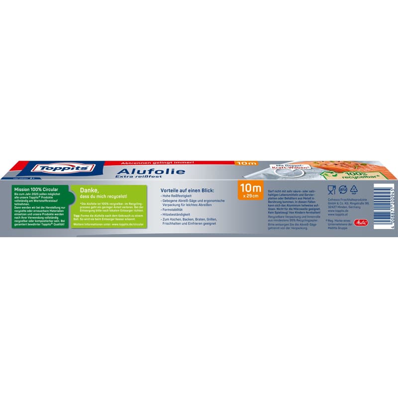 Toppits aluminium foil 10m carton 
