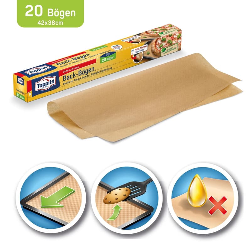 Toppits Backpapier-Bögen Rutschfest