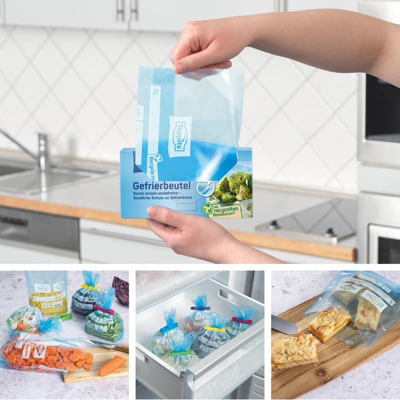 Toppits freezer bag stand-up 4L