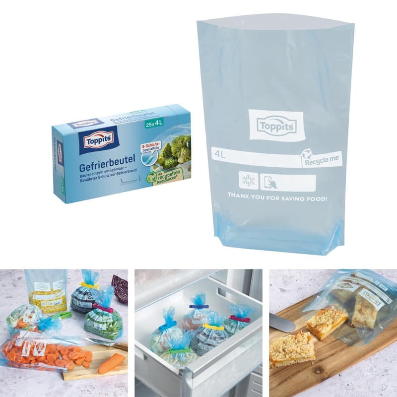 Toppits freezer bag stand-up 4L