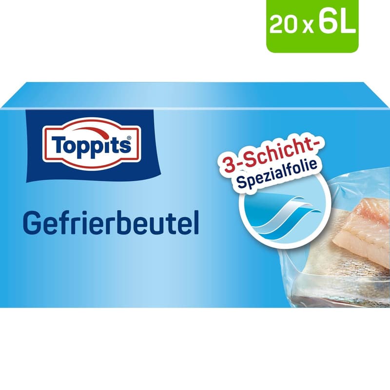 Toppits freezer bag stand-up 6L NP