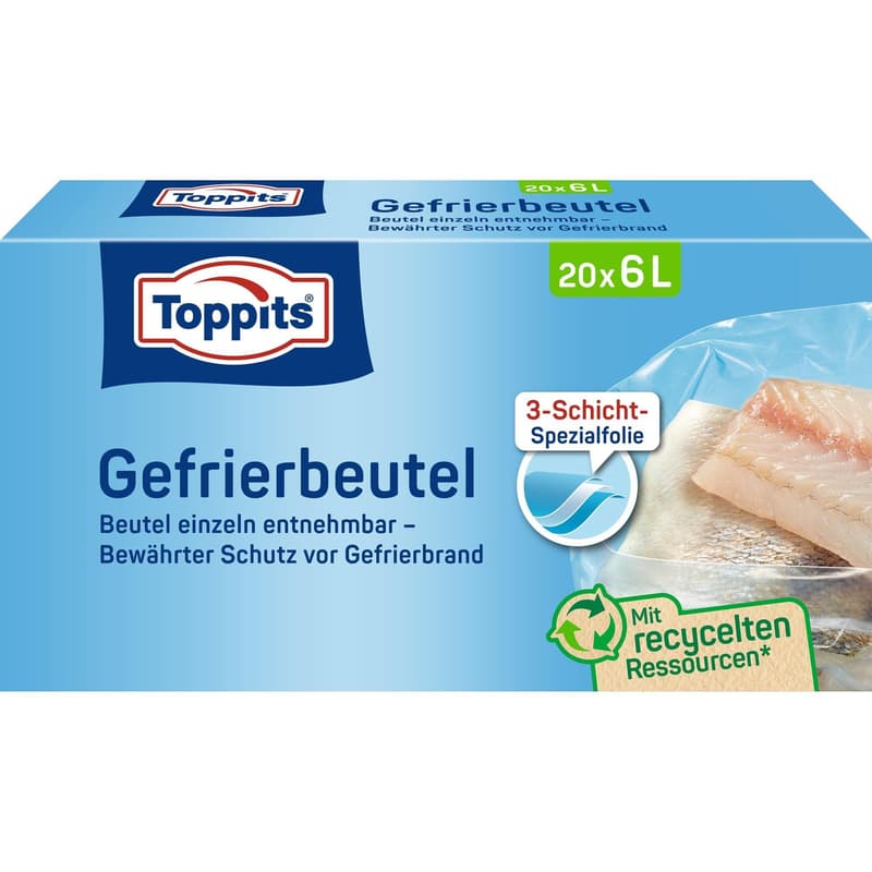 Toppits freezer bag stand-up 6L NP