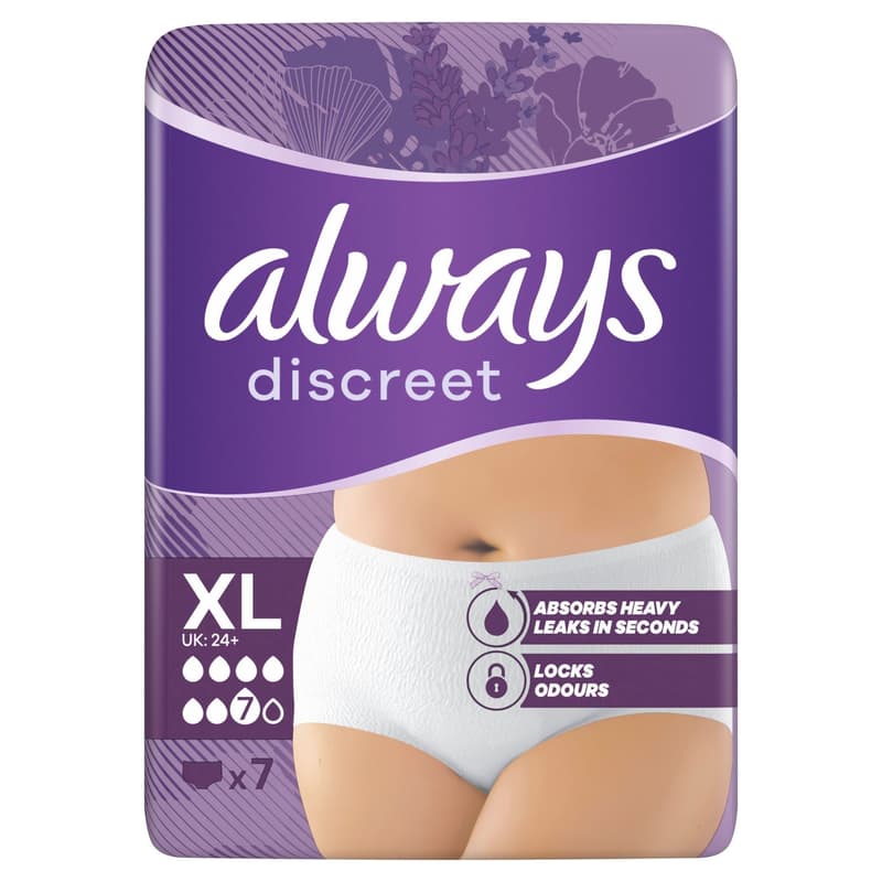 Always Discreet Inkontinenz-Höschen Für Frauen, XL, 7 Stück