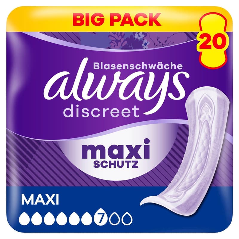 Always Discreet Incontinence Pads For Women Ultimate Day 20 pieces