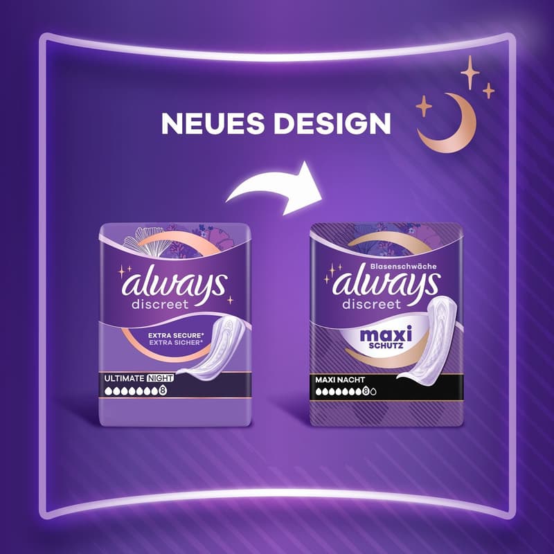 Always Discreet Inkontinenzeinlagen Für Frauen Ultimate Nacht 20 Stück