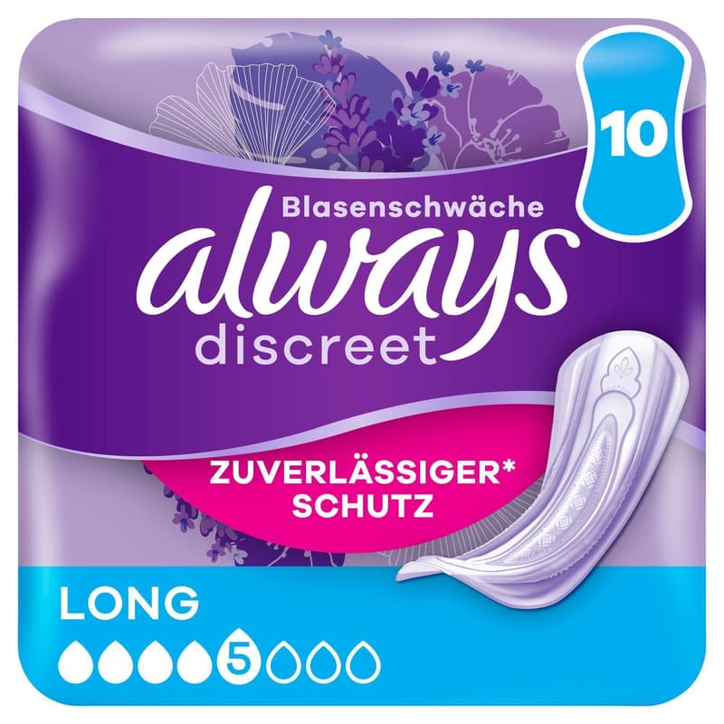 Always Discreet Inkontinenzeinlagen Für Frauen Long 10 Stück