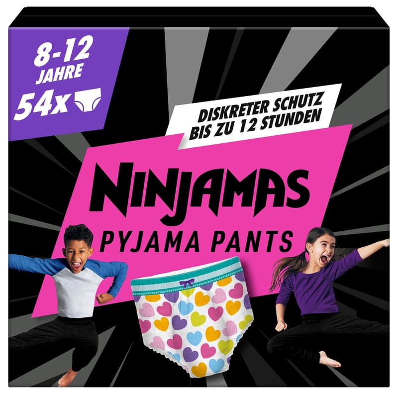 Ninjamas Absorbierende Nachthöschen Für Mädchen, 54 Pyjamahöschen, 8-12 Jahre