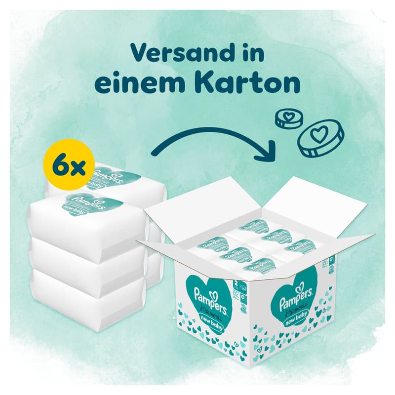 Pampers Harmonie Baby nappies size 2, 204 nappies, 4kg-8kg