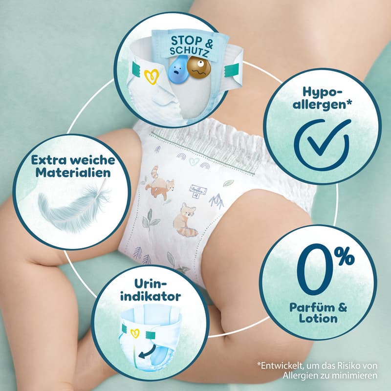 Pampers Harmonie Baby nappies size 2, 204 nappies, 4kg-8kg