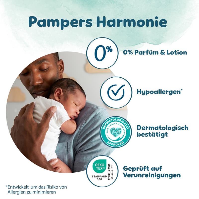 Pampers Harmonie Baby nappies size 2, 204 nappies, 4kg-8kg