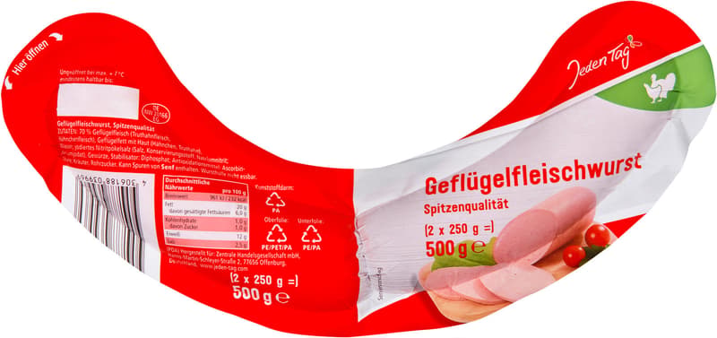 Jeden Tag Geflügel-Fleischwurst