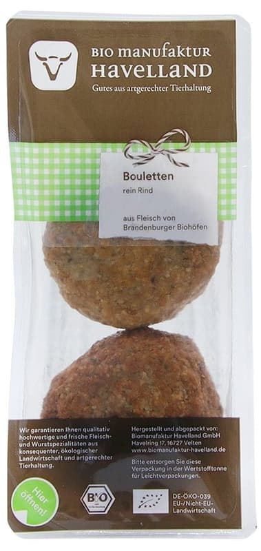 Biomanufaktur Havelland BIO Bouletten RIND