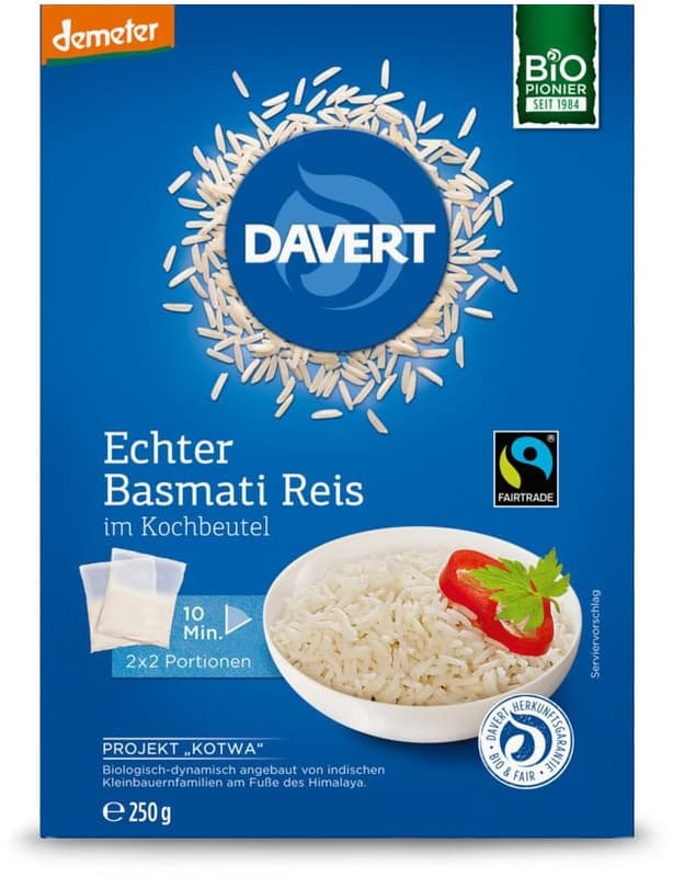 Davert Demeter Echter Basmati Reis im Kochbeutel