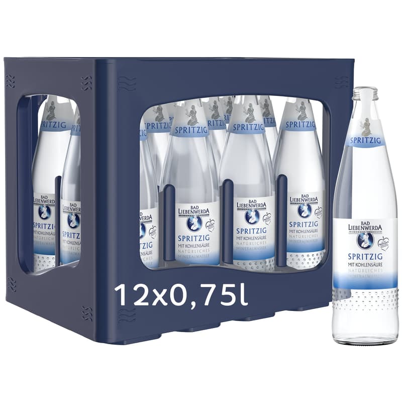 Bad Liebenwerda Mineralwasser Spritzig 12x0,75l Glas (MEHRWEG)