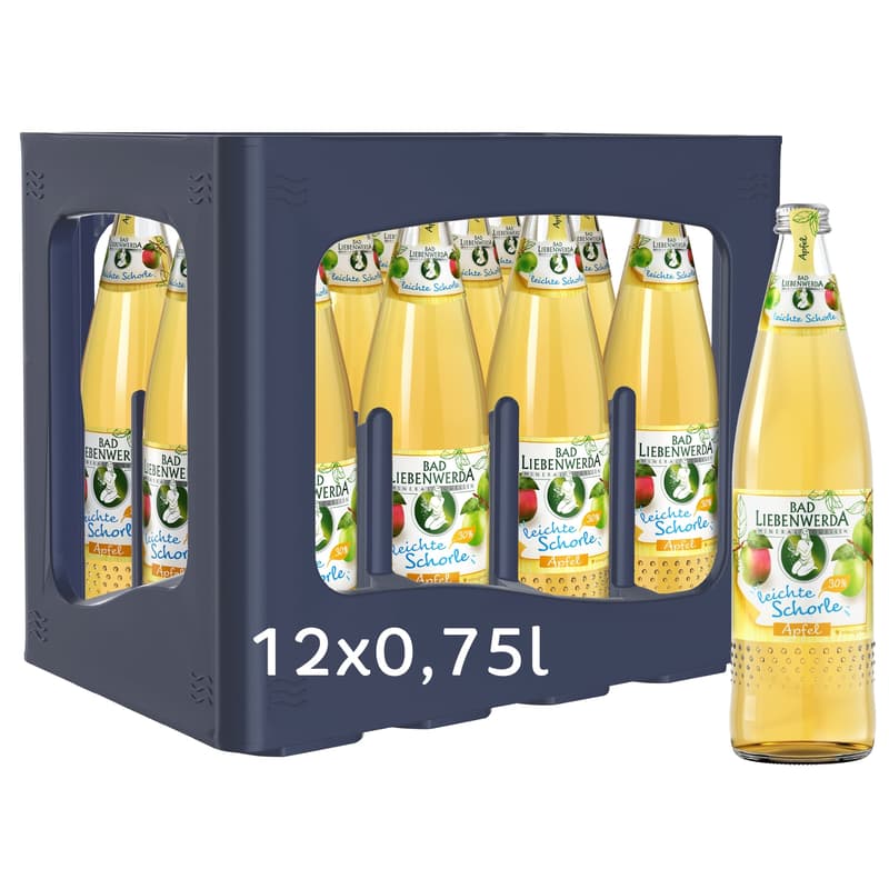 Bad Liebenwerda leichte Schorle Apfel 30% 12x0,75l Glas (MEHRWEG)