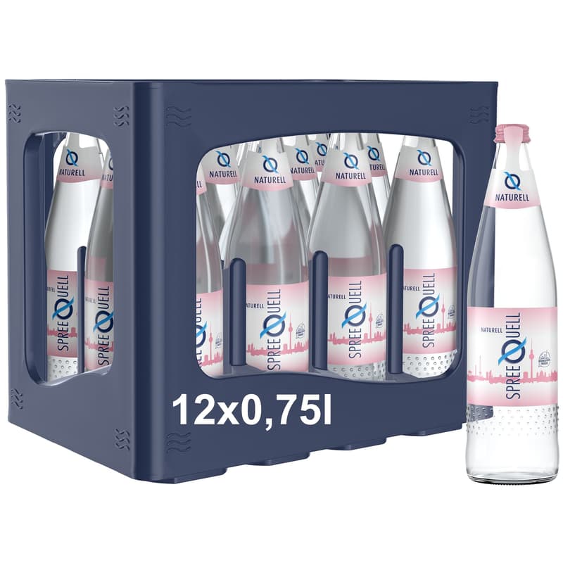 Spreequell Mineralwasser Naturell 12x0,75l Glas (MEHRWEG)