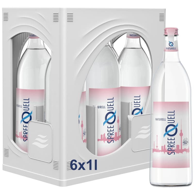 Spreequell Mineralwasser Naturell Individual 6x1l Glas (MEHRWEG)