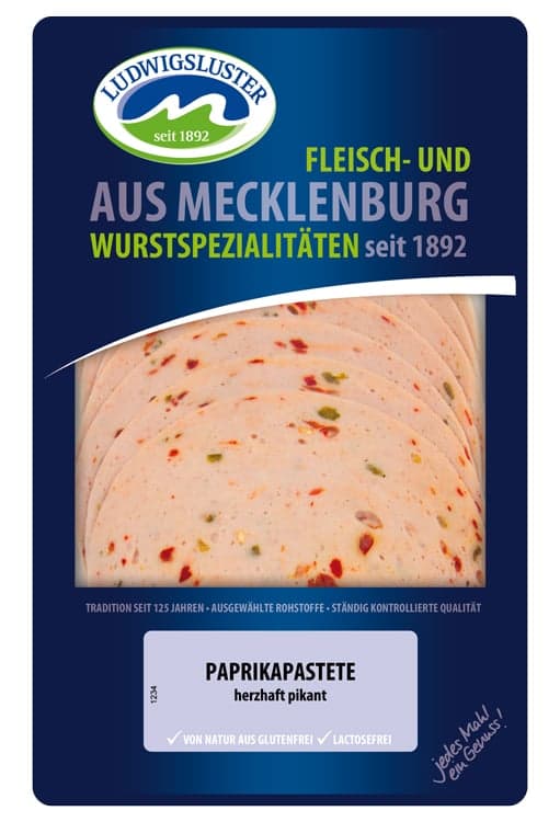 Paprika pâté in slices