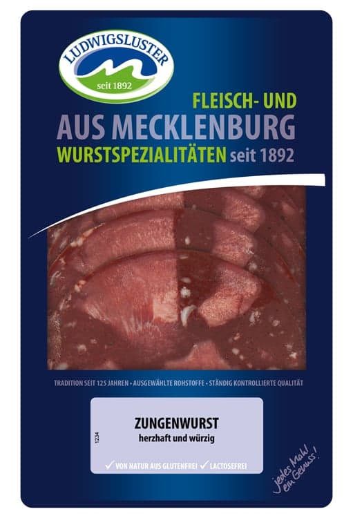 Tongue sausage in slices