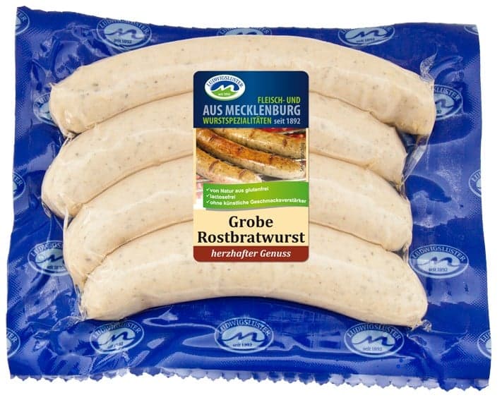 Coarse grilled sausage