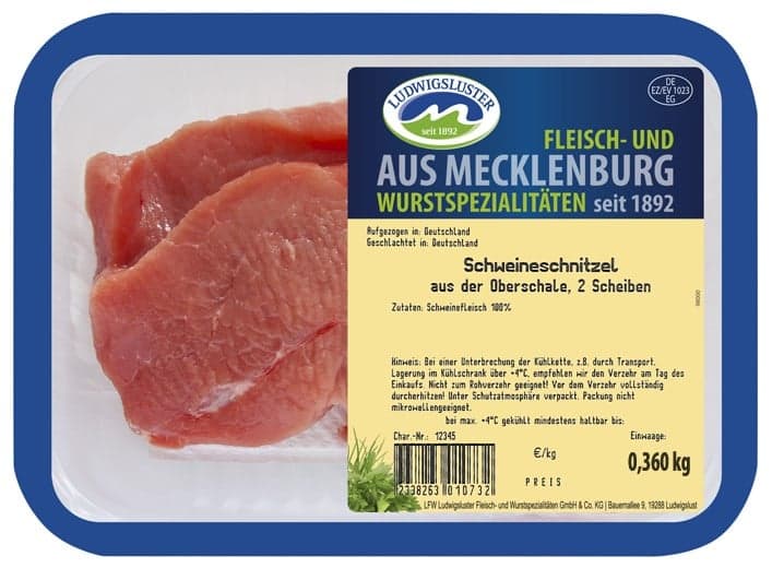 Ludwgisluster Schweine-Schnitzel aus der Oberschale