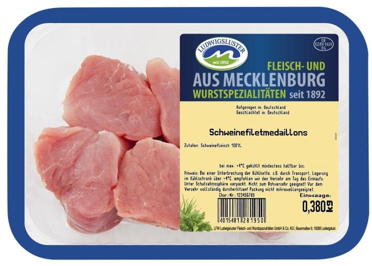 Ludwigsluster 6 Stück Schweinefiletmedaillons