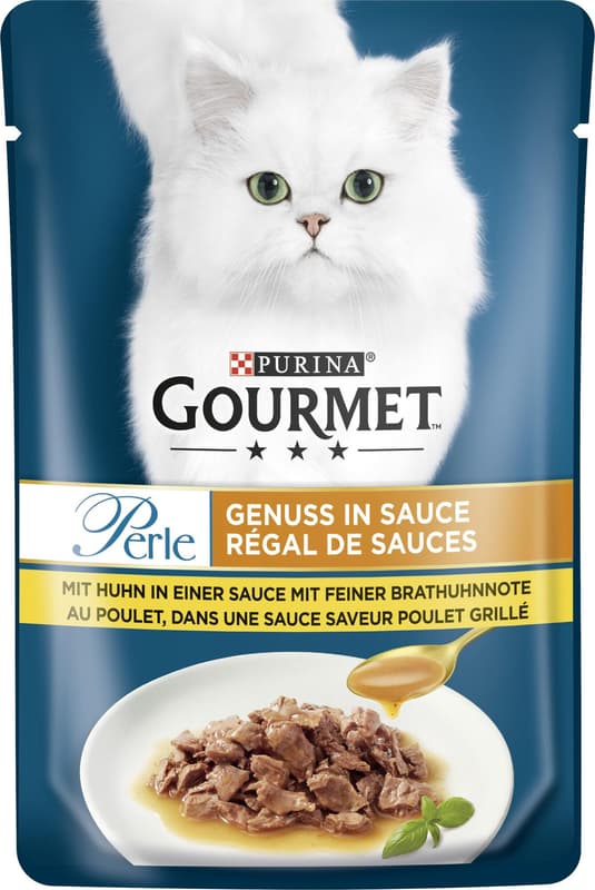Gourmet Perle Genuss in Sauce mit Huhn in einer Sauce mit feiner Brathuhnnote