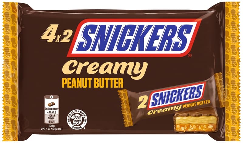 Snickers Creamy Peanut Butter Chocolate Bar Multipack