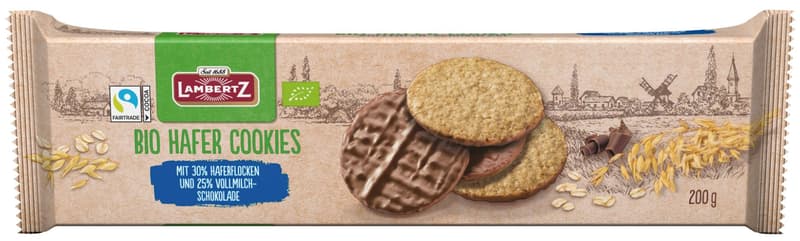 Lambertz Organic Oat Cookies Milk Chocolate