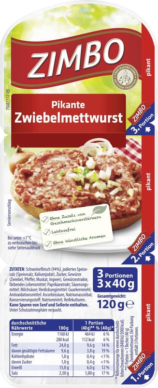 Zimbo Spicy Onion Sausage Fine