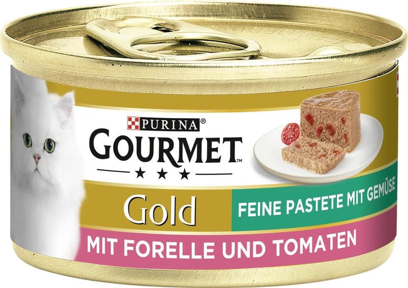 Purina GOURMET Gold fine vegetable pâté with trout and tomatoes