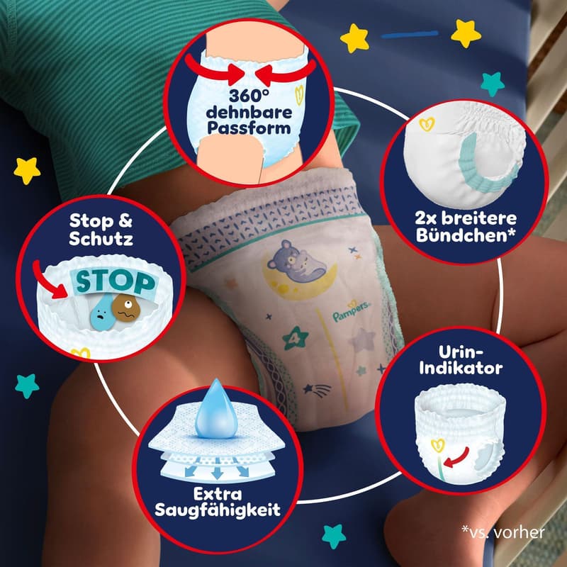 Pampers Night Pants Size 5, monthly box, 12-17 kg