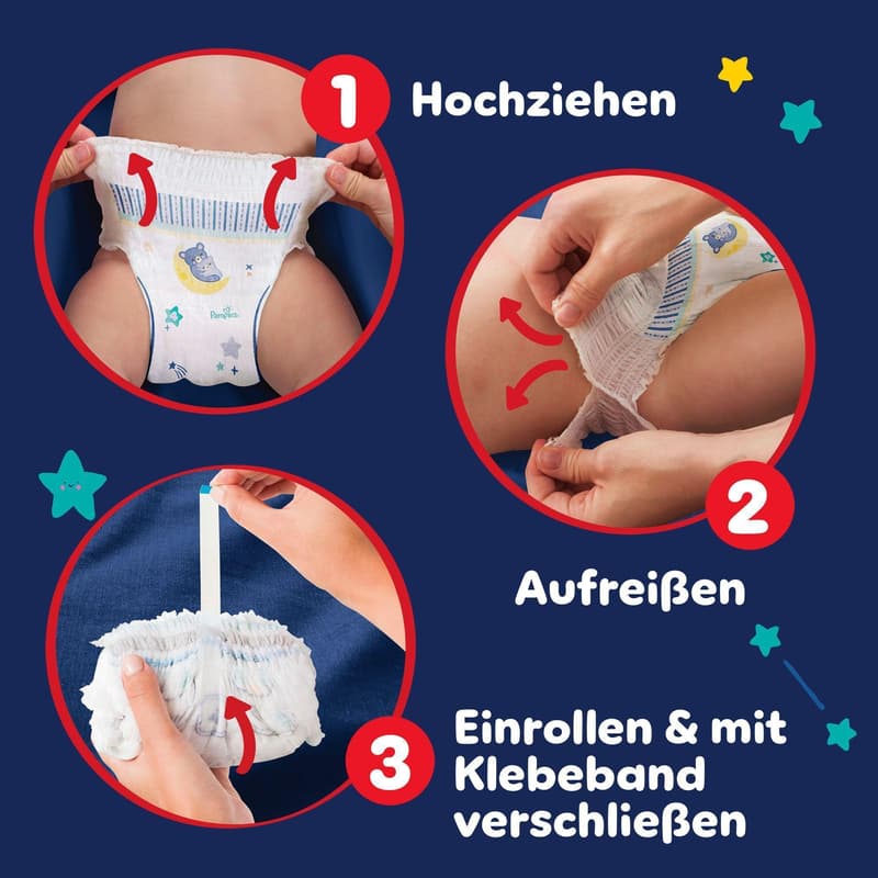 Pampers Night Pants Size 5, monthly box, 12-17 kg
