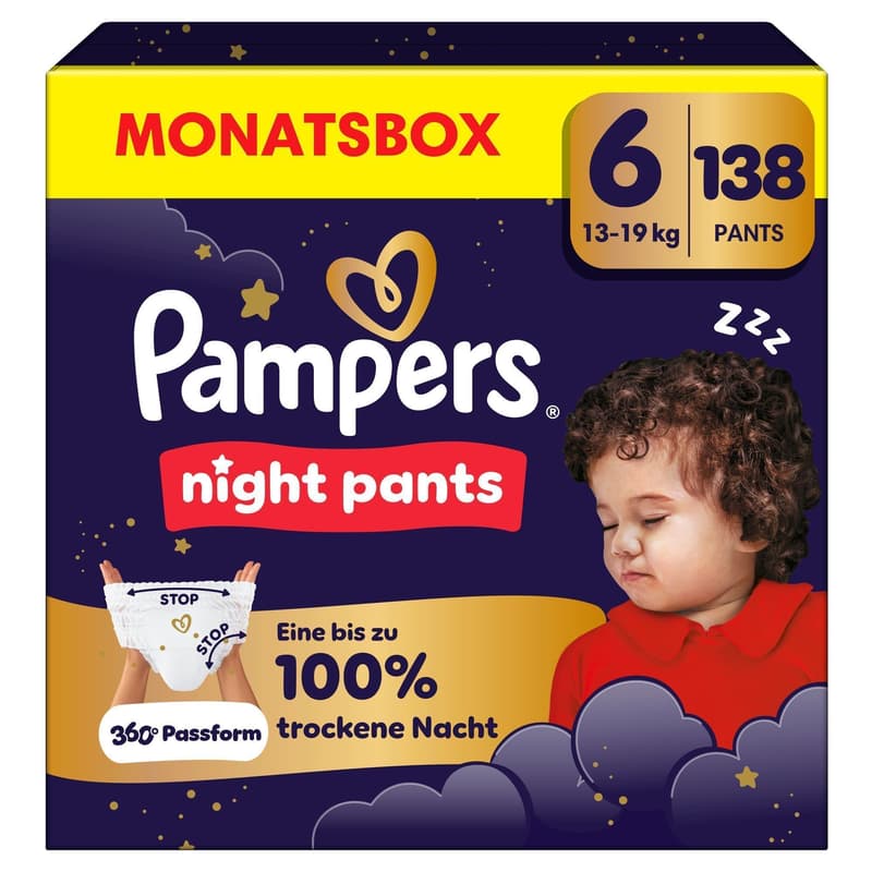 Pampers Night Pants Gr. 6, Monatsbox, 13kg+