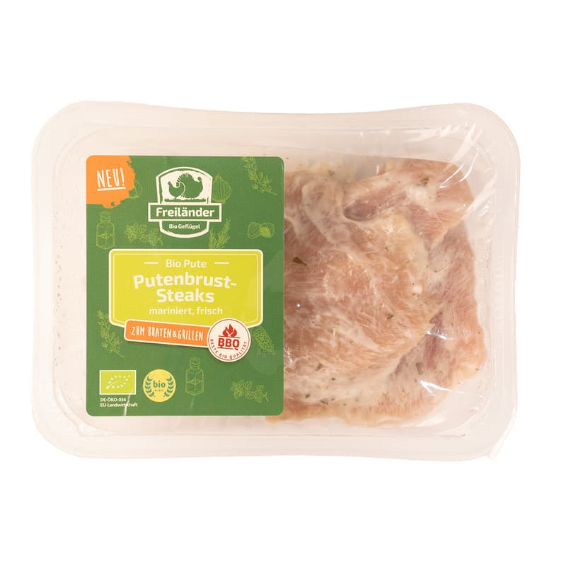 Freiländer BIO Putenbruststeak in Joghurt-Knoblauch-Marinade