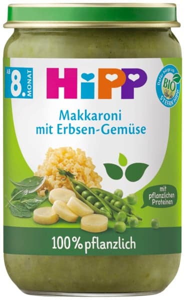 HiPP Bio Makkaroni mit Erbsen-Gemüse