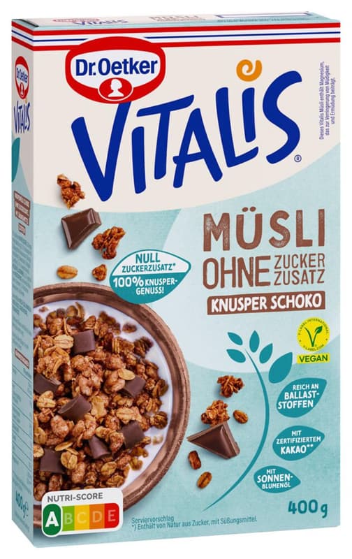 Vitalis no added sugar crunchy chocolate