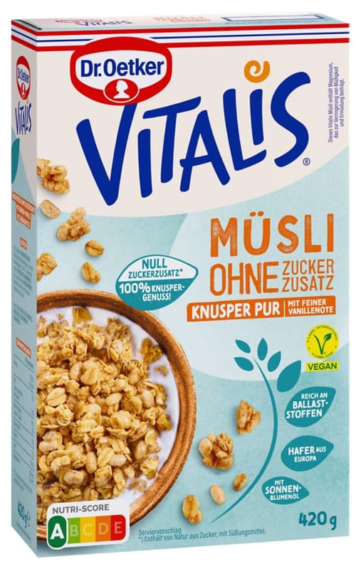 Vitalis with no added sugar, crispy pure