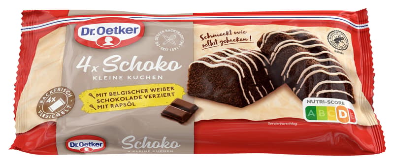 Dr. Oetker ready-made small chocolate cakes 4 pieces