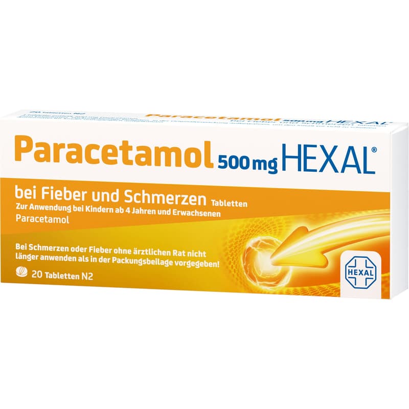 PARACETAMOL 500 mg HEXAL for fever and pain tablets.