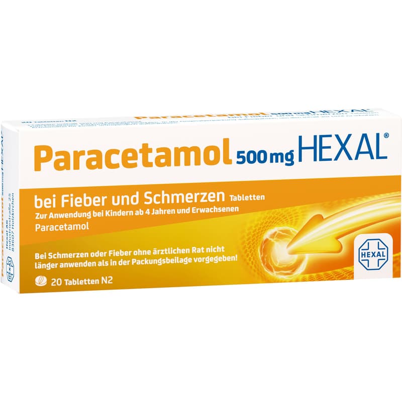 PARACETAMOL 500 mg HEXAL for fever and pain tablets.
