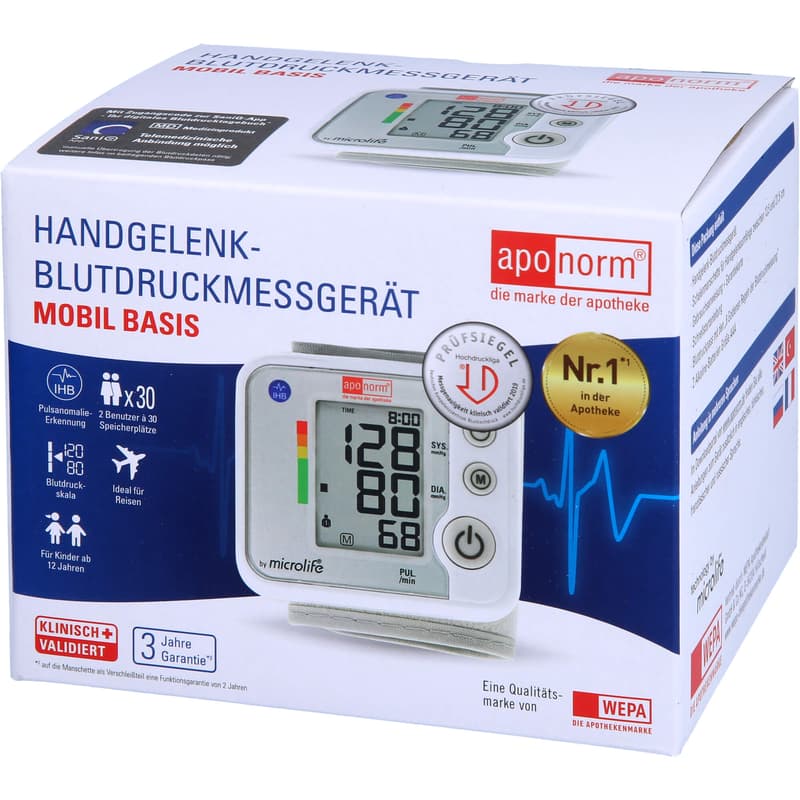 APONORM blood pressure monitor mobile basic wrist