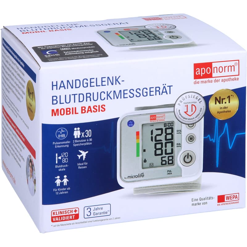 APONORM blood pressure monitor mobile basic wrist