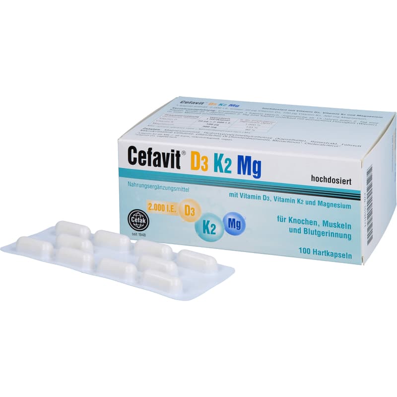 CEFAVIT D3 K2 Mg 2.000 I.E. Hartkapseln