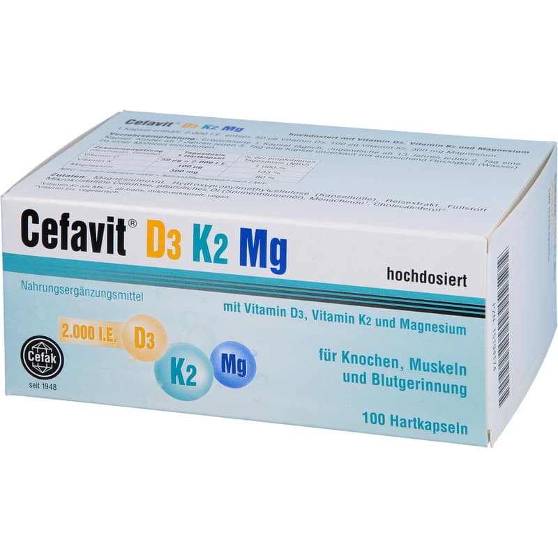 CEFAVIT D3 K2 Mg 2.000 I.E. Hartkapseln