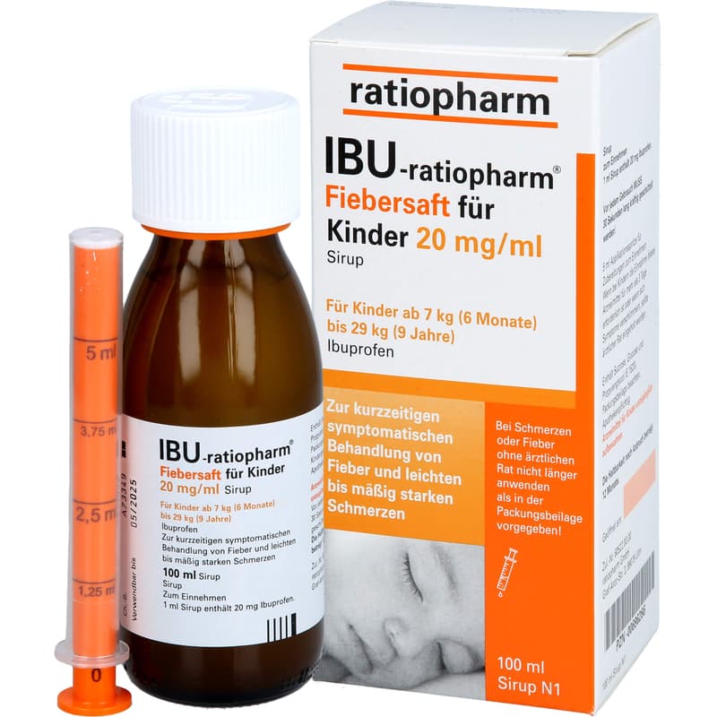 IBU-RATIOPHARM Fiebersaft für Kinder 20 mg/ml